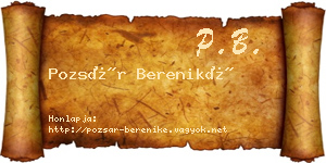 Pozsár Bereniké névjegykártya